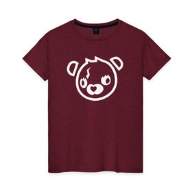 Женская футболка хлопок с принтом Cuddle Bear в Екатеринбурге, 100% хлопок | прямой крой, круглый вырез горловины, длина до линии бедер, слегка спущенное плечо | battle royale | fortnite | lama | батл рояль | лама | медведь | фортнайт