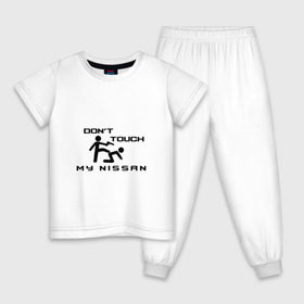 Детская пижама хлопок с принтом Dont touch my Nissan в Екатеринбурге, 100% хлопок |  брюки и футболка прямого кроя, без карманов, на брюках мягкая резинка на поясе и по низу штанин
 | Тематика изображения на принте: nissan | машина | ниссан | тачка