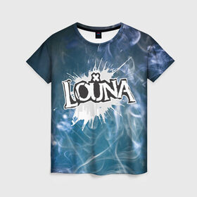 Женская футболка 3D с принтом Луна (дым) в Екатеринбурге, 100% полиэфир ( синтетическое хлопкоподобное полотно) | прямой крой, круглый вырез горловины, длина до линии бедер | louna | rock | музыка