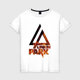 Женская футболка хлопок с принтом Linkin Park в Екатеринбурге, 100% хлопок | прямой крой, круглый вырез горловины, длина до линии бедер, слегка спущенное плечо | bennington | chester | linkin park | альтернативный | беннингтон | группа | ленкин | линкин | майк | метал | музыкант | ню | нюметал | парк | певец | рок | рэп | честер | электроник