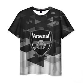 Мужская футболка 3D с принтом FC Arsenal sport geometry 2018 в Екатеринбурге, 100% полиэфир | прямой крой, круглый вырез горловины, длина до линии бедер | 