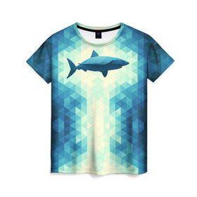 Женская футболка 3D с принтом Акула в Екатеринбурге, 100% полиэфир ( синтетическое хлопкоподобное полотно) | прямой крой, круглый вырез горловины, длина до линии бедер | shark | водолаз | гарпун | глубина | дельфин | злость | зубы | кит | кровь | курорт | лето | море | океан | отдых | охота | плавник | пляж | риф | рыба | хищник | челюсти | челюсть