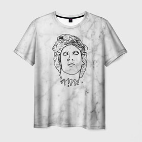 Мужская футболка 3D с принтом Face в Екатеринбурге, 100% полиэфир | прямой крой, круглый вырез горловины, длина до линии бедер | 3d | cgi | digital art | music | retro | vaporwave | абстракция | вейпорвейв | геометрия | музыка | ретро