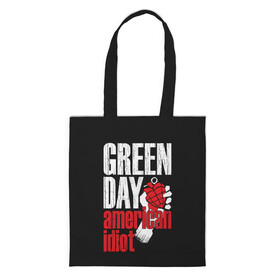 Шоппер 3D с принтом Green Day American Idiot в Екатеринбурге, 100% полиэстер | Плотность: 200 г/м2; Размер: 34×35 см; Высота лямок: 30 см | green day | punk rock | билли джо армстронг | панк рок