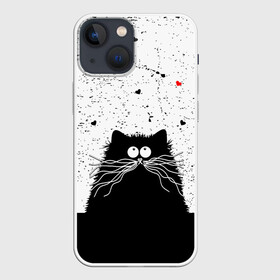 Чехол для iPhone 13 mini с принтом Котик в Екатеринбурге,  |  | cats | kitty | кот | котик | сердечки cat | сердце