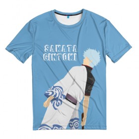 Мужская футболка 3D с принтом Sakata Gintoki в Екатеринбурге, 100% полиэфир | прямой крой, круглый вырез горловины, длина до линии бедер | Тематика изображения на принте: 