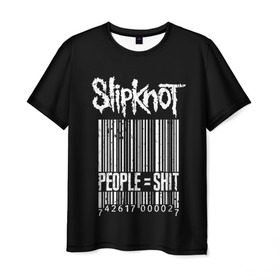 Мужская футболка 3D с принтом Slipknot People в Екатеринбурге, 100% полиэфир | прямой крой, круглый вырез горловины, длина до линии бедер | Тематика изображения на принте: alternative | iowa | metal | nu | slipknot | slipnot | taylor | метал | слипкнот | слипнот