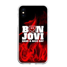 Чехол для iPhone XS Max матовый с принтом BON JOVI в Екатеринбурге, Силикон | Область печати: задняя сторона чехла, без боковых панелей | bon jovi | альтернативный хип хоп | группа | инди поп | музыка | музыкальное произведение | ноты | регги | рок | синти поп