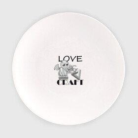 Тарелка с принтом Love Craft в Екатеринбурге, фарфор | диаметр - 210 мм
диаметр для нанесения принта - 120 мм | Тематика изображения на принте: love craft | lovecraft | ктулху | лавкрафт