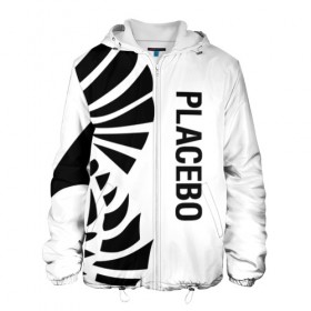 Мужская куртка 3D с принтом Placebo в Екатеринбурге, ткань верха — 100% полиэстер, подклад — флис | прямой крой, подол и капюшон оформлены резинкой с фиксаторами, два кармана без застежек по бокам, один большой потайной карман на груди. Карман на груди застегивается на липучку | Тематика изображения на принте: placebo | альтернативный | инди | индирок | плацебо | рок