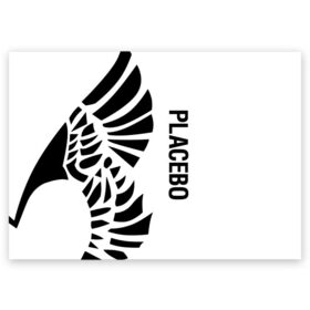 Поздравительная открытка с принтом Placebo в Екатеринбурге, 100% бумага | плотность бумаги 280 г/м2, матовая, на обратной стороне линовка и место для марки
 | Тематика изображения на принте: placebo | альтернативный | инди | индирок | плацебо | рок