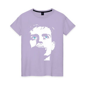 Женская футболка хлопок с принтом Ian Curtis в Екатеринбурге, 100% хлопок | прямой крой, круглый вырез горловины, длина до линии бедер, слегка спущенное плечо | ian curtis | joy division | rock | unknown pleasures | иэн кёртис | рок