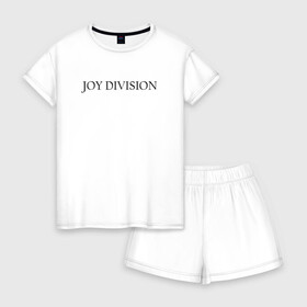 Женская пижама с шортиками хлопок с принтом Joy Division в Екатеринбурге, 100% хлопок | футболка прямого кроя, шорты свободные с широкой мягкой резинкой | ian curtis | joy division | rock | unknown pleasures | иэн кёртис | рок