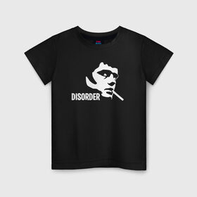 Детская футболка хлопок с принтом Disorder в Екатеринбурге, 100% хлопок | круглый вырез горловины, полуприлегающий силуэт, длина до линии бедер | ian curtis | joy division | rock | unknown pleasures | иэн кёртис | рок