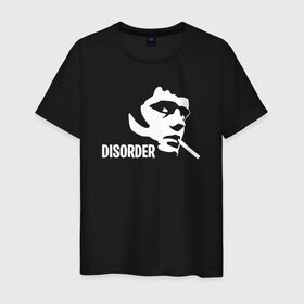 Мужская футболка хлопок с принтом Disorder в Екатеринбурге, 100% хлопок | прямой крой, круглый вырез горловины, длина до линии бедер, слегка спущенное плечо. | ian curtis | joy division | rock | unknown pleasures | иэн кёртис | рок