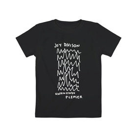 Детская футболка хлопок с принтом Joy Division в Екатеринбурге, 100% хлопок | круглый вырез горловины, полуприлегающий силуэт, длина до линии бедер | Тематика изображения на принте: ian curtis | joy division | rock | unknown pleasures | иэн кёртис | рок