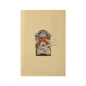 Обложка для паспорта матовая кожа с принтом Led Zeppelin Vintage в Екатеринбурге, натуральная матовая кожа | размер 19,3 х 13,7 см; прозрачные пластиковые крепления | 