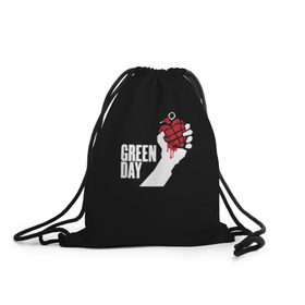 Рюкзак-мешок 3D с принтом Green Day в Екатеринбурге, 100% полиэстер | плотность ткани — 200 г/м2, размер — 35 х 45 см; лямки — толстые шнурки, застежка на шнуровке, без карманов и подкладки | Тематика изображения на принте: american idiot