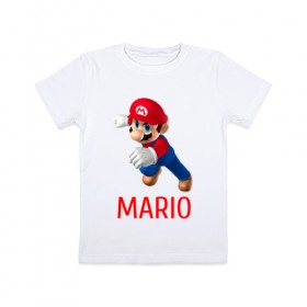 Детская футболка хлопок с принтом Марио и Луиджи в Екатеринбурге, 100% хлопок | круглый вырез горловины, полуприлегающий силуэт, длина до линии бедер | luigi | mario | луиджи | марио | нинтендо