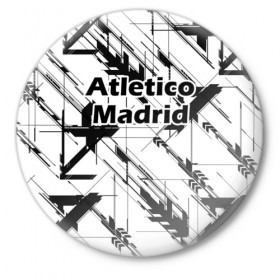 Значок с принтом Атлетико Мадрид в Екатеринбурге,  металл | круглая форма, металлическая застежка в виде булавки | атлетико мадрид