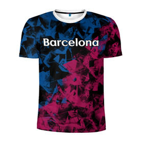 Мужская футболка 3D спортивная с принтом ФК Барселона в Екатеринбурге, 100% полиэстер с улучшенными характеристиками | приталенный силуэт, круглая горловина, широкие плечи, сужается к линии бедра | игра | испания | каталония | красный | лига | мяч | сборная | синий | форма | футбол | чемпион | черный