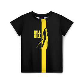 Детская футболка 3D с принтом Kill Bill в Екатеринбурге, 100% гипоаллергенный полиэфир | прямой крой, круглый вырез горловины, длина до линии бедер, чуть спущенное плечо, ткань немного тянется | Тематика изображения на принте: тарантино | ума турман