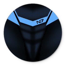Коврик для мышки круглый с принтом Mass Effect N7 в Екатеринбурге, резина и полиэстер | круглая форма, изображение наносится на всю лицевую часть | andromed | effect | n7 | альянс | ефект | игра | компьютерная | мас | масс | н7 | онлайн | программа | профессиональный военный код | сокрушитель n7 | фурия n7