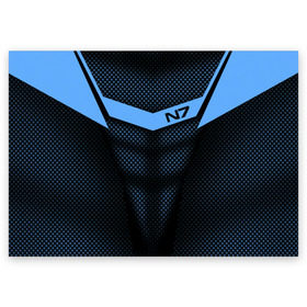 Поздравительная открытка с принтом Mass Effect N7 в Екатеринбурге, 100% бумага | плотность бумаги 280 г/м2, матовая, на обратной стороне линовка и место для марки
 | andromed | effect | n7 | альянс | ефект | игра | компьютерная | мас | масс | н7 | онлайн | программа | профессиональный военный код | сокрушитель n7 | фурия n7