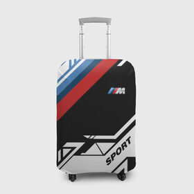 Чехол для чемодана 3D с принтом BMW M SPORT в Екатеринбурге, 86% полиэфир, 14% спандекс | двустороннее нанесение принта, прорези для ручек и колес | auto | bmw | motorsport | sport | авто | автомобиль | автомобильные | бмв | бренд | марка | машины | моторспорт | спорт