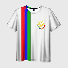 Мужская футболка 3D с принтом I love Dagestan в Екатеринбурге, 100% полиэфир | прямой крой, круглый вырез горловины, длина до линии бедер | dagestan | дагестан