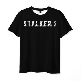 Мужская футболка 3D с принтом STALKER 2 в Екатеринбурге, 100% полиэфир | прямой крой, круглый вырез горловины, длина до линии бедер | 
