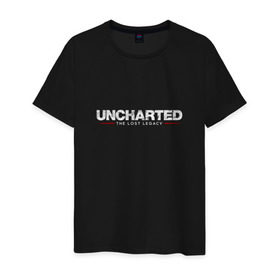 Мужская футболка хлопок с принтом Uncharted. Legacy в Екатеринбурге, 100% хлопок | прямой крой, круглый вырез горловины, длина до линии бедер, слегка спущенное плечо. | chloe | drake | elena | nathan | naughty dog | sully | анчартед | дрейк | натан | нейтан | ноти дог | пиратs | приключения | путь вора | салли | утраченное наследие