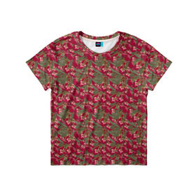 Детская футболка 3D с принтом Вишенка в Екатеринбурге, 100% гипоаллергенный полиэфир | прямой крой, круглый вырез горловины, длина до линии бедер, чуть спущенное плечо, ткань немного тянется | Тематика изображения на принте: вишня | ягода