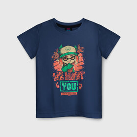 Детская футболка хлопок с принтом Salmon Run в Екатеринбурге, 100% хлопок | круглый вырез горловины, полуприлегающий силуэт, длина до линии бедер | Тематика изображения на принте: grizzco runs | nintendo switch | splatoon 2