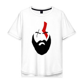 Мужская футболка хлопок Oversize с принтом God of War - Kratos в Екатеринбурге, 100% хлопок | свободный крой, круглый ворот, “спинка” длиннее передней части | atreus | god of war | god of war 4 | gow | kratos | ps4 | атрей | бог войны | гов | зы4 | кратос | левиафан | мальчик | мимир | мировой змей | пиратs | руны | эксклюзив