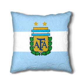 Подушка 3D с принтом Сборная Аргентины флаг в Екатеринбурге, наволочка – 100% полиэстер, наполнитель – холлофайбер (легкий наполнитель, не вызывает аллергию). | состоит из подушки и наволочки. Наволочка на молнии, легко снимается для стирки | аргентина | спорт | футбол