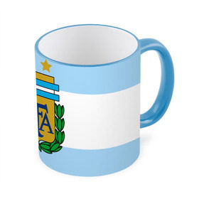 Кружка 3D с принтом Сборная Аргентины флаг в Екатеринбурге, керамика | ёмкость 330 мл | аргентина | спорт | футбол