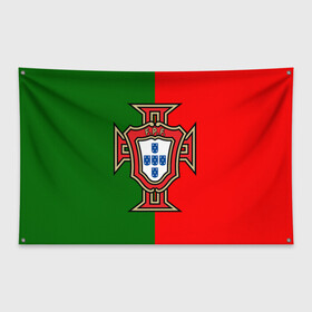 Флаг-баннер с принтом Сборная Португалии флаг в Екатеринбурге, 100% полиэстер | размер 67 х 109 см, плотность ткани — 95 г/м2; по краям флага есть четыре люверса для крепления | португалия | футбол