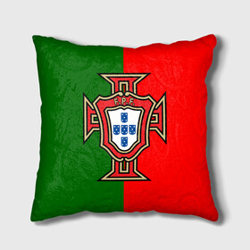 Подушка 3D с принтом Сборная Португалии флаг в Екатеринбурге, наволочка – 100% полиэстер, наполнитель – холлофайбер (легкий наполнитель, не вызывает аллергию). | состоит из подушки и наволочки. Наволочка на молнии, легко снимается для стирки | португалия | футбол