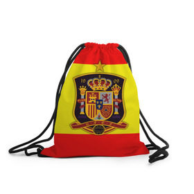 Рюкзак-мешок 3D с принтом Сборная Испании флаг в Екатеринбурге, 100% полиэстер | плотность ткани — 200 г/м2, размер — 35 х 45 см; лямки — толстые шнурки, застежка на шнуровке, без карманов и подкладки | испания | футбол