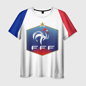 Мужская футболка 3D с принтом Сборная Франции в Екатеринбурге, 100% полиэфир | прямой крой, круглый вырез горловины, длина до линии бедер | france | франция