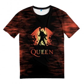 Мужская футболка 3D с принтом Queen в Екатеринбурге, 100% полиэфир | прямой крой, круглый вырез горловины, длина до линии бедер | paul rodgers | queen | брайан мэй | джон дикон | квин | меркури | меркьюри | мэркури | роджер тейлор | рок группа | фредди | фреди