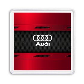 Магнит 55*55 с принтом AUDI SPORT в Екатеринбурге, Пластик | Размер: 65*65 мм; Размер печати: 55*55 мм | 