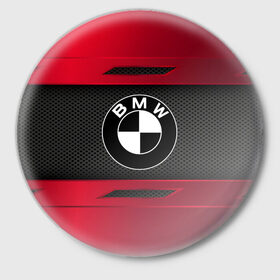Значок с принтом BMW SPORT в Екатеринбурге,  металл | круглая форма, металлическая застежка в виде булавки | auto | bmw | car | автомобиль | бмв | марка