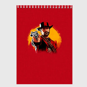 Скетчбук с принтом Red Dead Redemption 2 в Екатеринбурге, 100% бумага
 | 48 листов, плотность листов — 100 г/м2, плотность картонной обложки — 250 г/м2. Листы скреплены сверху удобной пружинной спиралью | rdr | rockstar | рокстар