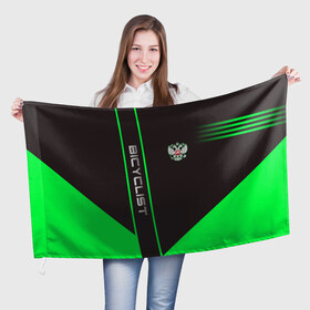 Флаг 3D с принтом Bicyclist в Екатеринбурге, 100% полиэстер | плотность ткани — 95 г/м2, размер — 67 х 109 см. Принт наносится с одной стороны | bicyclist | sport | велосипедист | велоспорт