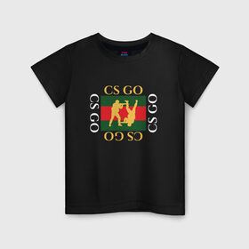 Детская футболка хлопок с принтом CS GO gg в Екатеринбурге, 100% хлопок | круглый вырез горловины, полуприлегающий силуэт, длина до линии бедер | Тематика изображения на принте: counter | cs | cs:go | global | go | gucci | offensive | strike | гучи