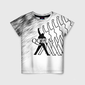 Детская футболка 3D с принтом Queen в Екатеринбурге, 100% гипоаллергенный полиэфир | прямой крой, круглый вырез горловины, длина до линии бедер, чуть спущенное плечо, ткань немного тянется | paul rodgers | queen | брайан мэй | джон дикон | квин | меркури | меркьюри | мэркури | роджер тейлор | рок группа | фредди | фреди