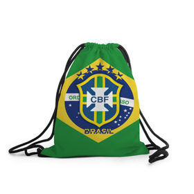 Рюкзак-мешок 3D с принтом Сборная Бразилии флаг в Екатеринбурге, 100% полиэстер | плотность ткани — 200 г/м2, размер — 35 х 45 см; лямки — толстые шнурки, застежка на шнуровке, без карманов и подкладки | Тематика изображения на принте: brazil | бразилия