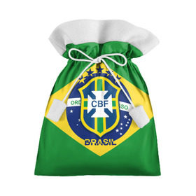 Подарочный 3D мешок с принтом Сборная Бразилии флаг в Екатеринбурге, 100% полиэстер | Размер: 29*39 см | Тематика изображения на принте: brazil | бразилия